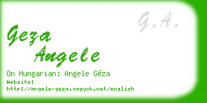 geza angele business card